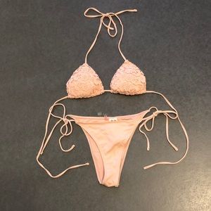 Peach Crochet Bikini